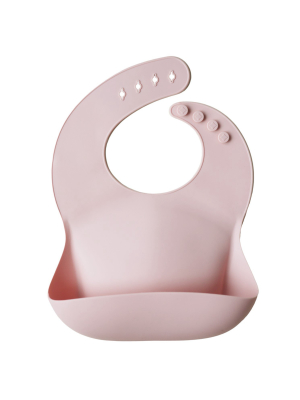 Mushie Silicone Baby Bib In Blush