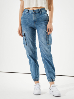 Ae High-waisted Denim Jogger