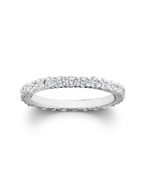 Pompeii3 1ct Diamond Eternity Wedding Ring In 14k White, Yellow, Rose Gold, Or Platinum