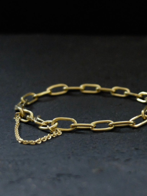 Marina Spyropoulos Msp1 18ct Yellow Gold Hand Forged Chain Bracelet