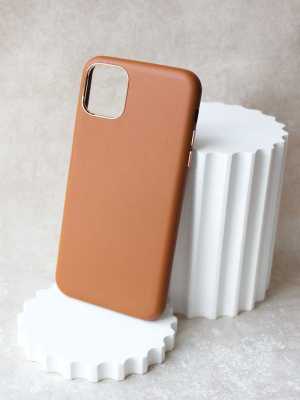 Vegan Leather Iphone 11 Case - Tan