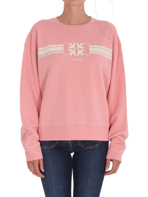 Pinko Logo Printed Crewneck Sweatshirt