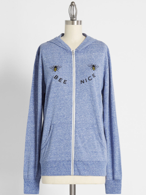 You Gotta Bee Nice Zip-up Hoodie