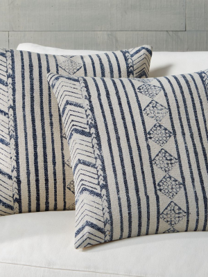 Marek Faded Blue Geometric Pillows 20", Set Of 2