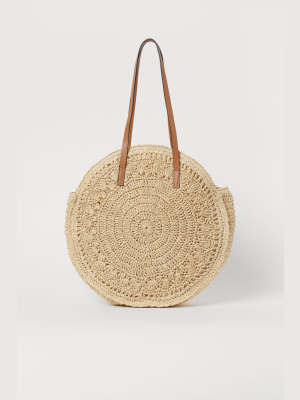 Round Straw Shopper