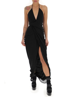 Rick Owens Draped Halterneck Maxi Dress