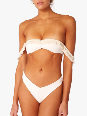 Tassel Bikini Top In Pearl