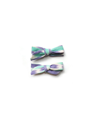 Mini Colegiala Bow Set In Purpura Turquesa