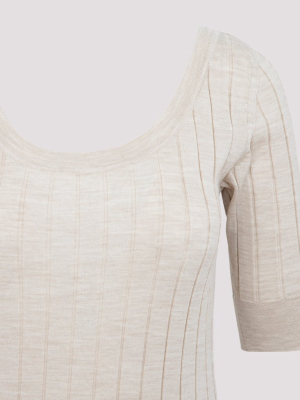 The Row Colombe Ribbed Knit Top