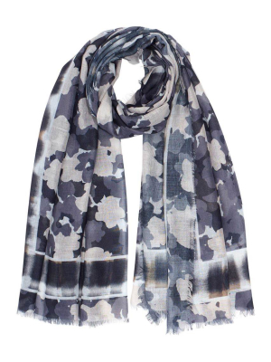 Watery Plaid Floral Wrap