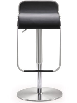 Turin Black Stainless Steel Barstool