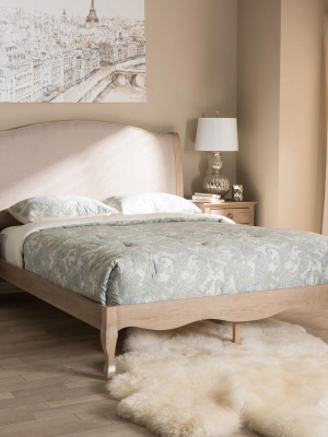 Lorraine French Light Oak Full Platform Bed