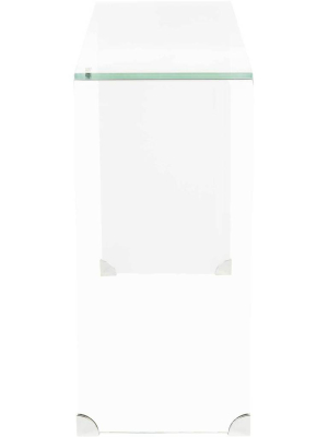 Cristopher Ombre Glass Console Table Clear/white