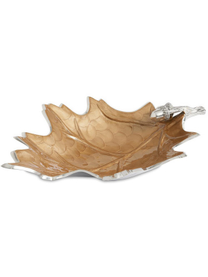 Julia Knight Oak Leaf 15" Bowl In Toffee