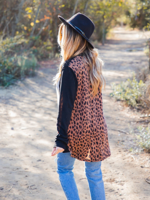 The Pacey Cardigan - Dark Brown Cheetah