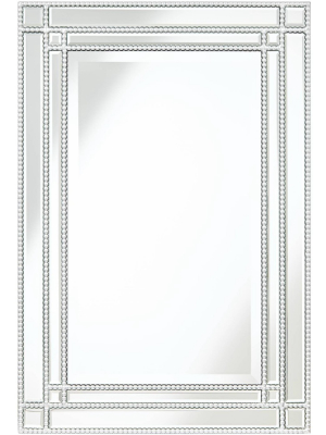 Noble Park Ravalli Silver 23" X 34 1/4" Beaded Wall Mirror