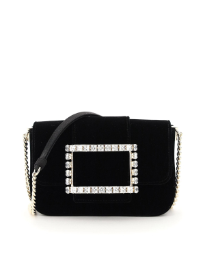 Roger Vivier Très Vivier Crystal Buckle Mini Clutch Bag