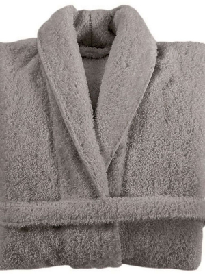 Graccioza Long Double Loop Shawl Collar Bathrobe - Anthracite - Available In 3 Sizes