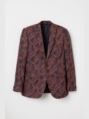 Slim Fit Jacquard-weave Blazer