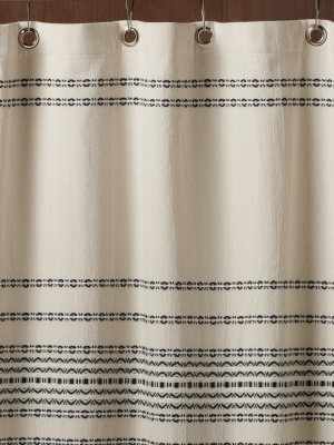 Coyuchi Rippled Stripe Organic Shower Curtain