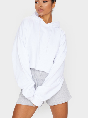 White Ultimate Oversized Crop Hoodie