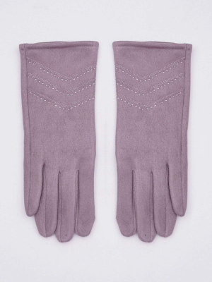 Suedette Gloves In Pink