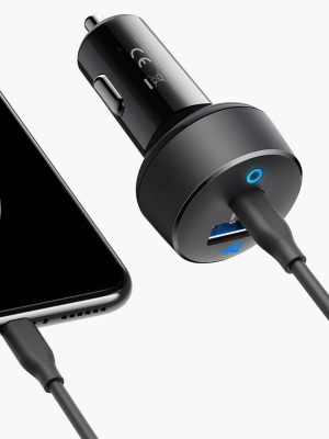 Anker 2-port Powerdrive 33w Power Delivery Car Charger (with 6' Powerline Select Usb-c To Usb-c Cable) - Black