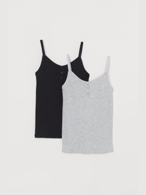 2-pack Ribbed Jersey Tank Tops