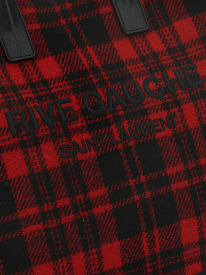 Saint Laurent Rive Gauche Tartan Tote Bag