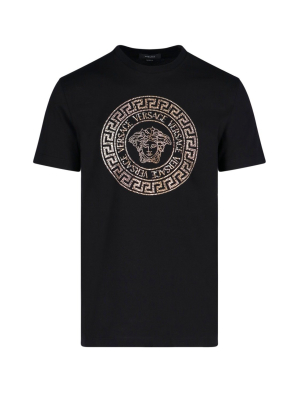 Versace Medusa Logo Embellished T-shirt