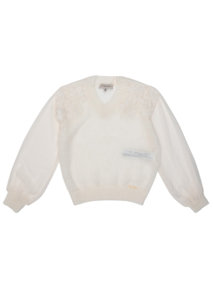 Twinset Kids Floral Embroidered Jumper