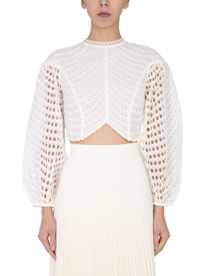 Zimmermann Poppy Eyelet Crop Top