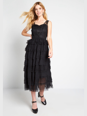 Truth Be Tulle-d Midi Dress