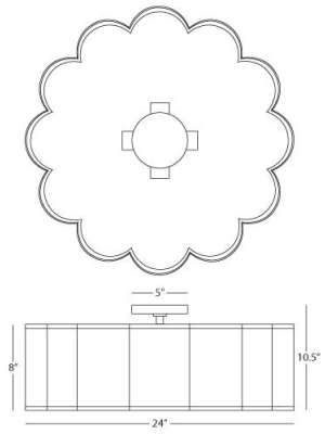 Axis 24" Semi-flush Mount In Various Finishes