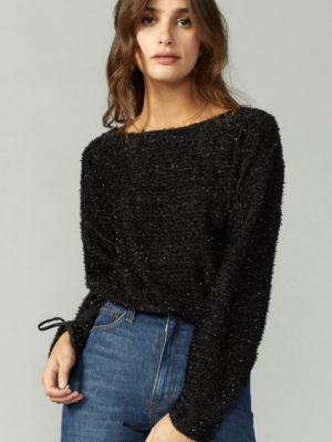 Kaily Ribbon Knit Gathered Sleeve Top - Final Sale