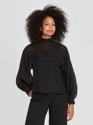 Women's Bishop Long Sleeve Organza Blouse - Prologue™