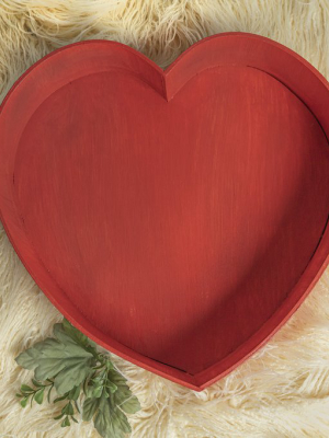 Vintage Heart Bowl - Red