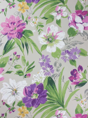 Rosslyn Wallpaper In Amethyst And Magenta By Nina Campbell For Osborne & Little