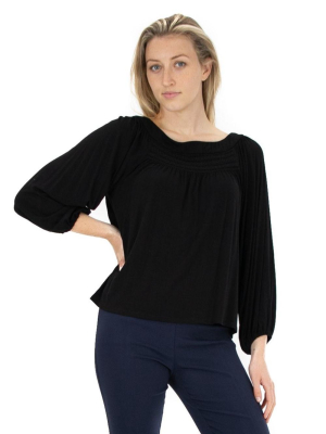 Zac & Rachel 3/4 Sleeve Boat Neckline Knit Top