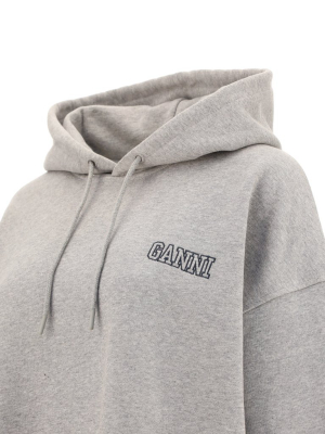 Ganni Isoli Logo Embroidered Hoodie