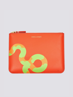 Leather Ruby Eyes Zip Wallet - Orange - Sa5100re