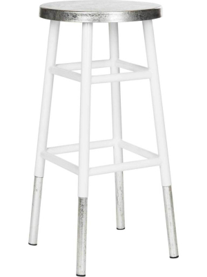 Kelsey Dipped Silver Bar Stool White