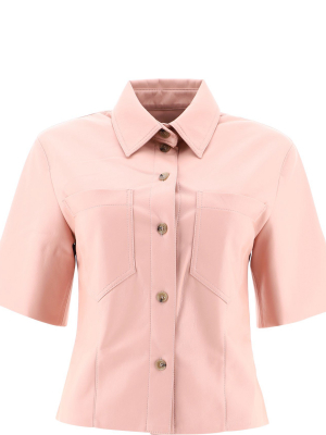 Nanushka Sabine Faux-leather Short-sleeve Shirt