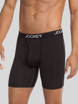 Jockey Generation™ Men's Micro Mesh Long Leg Boxer Briefs - Black