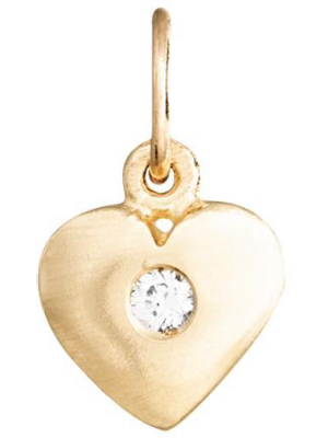 Medium Puffy Heart Charm With Diamond