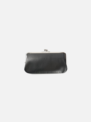 Black Leather Purse Long