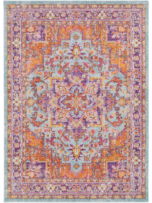 Antioch Rug In Lavender & Dark Purple