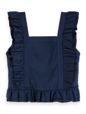 Scotch Shrunk Girls Clean Jersey Worked Out Top With Ruffles - Night