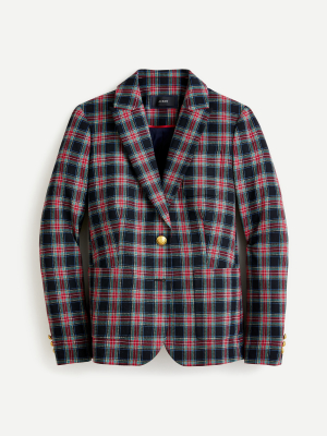 Shrunken Blazer In Black Stewart Tartan