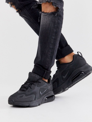 Nike Air Max 200 Sneakers In Triple Black